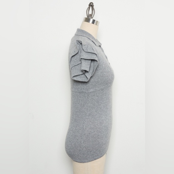 Flutter Sleeves Sweater 100% Cashmere[NEW] - Picture 3 of 5